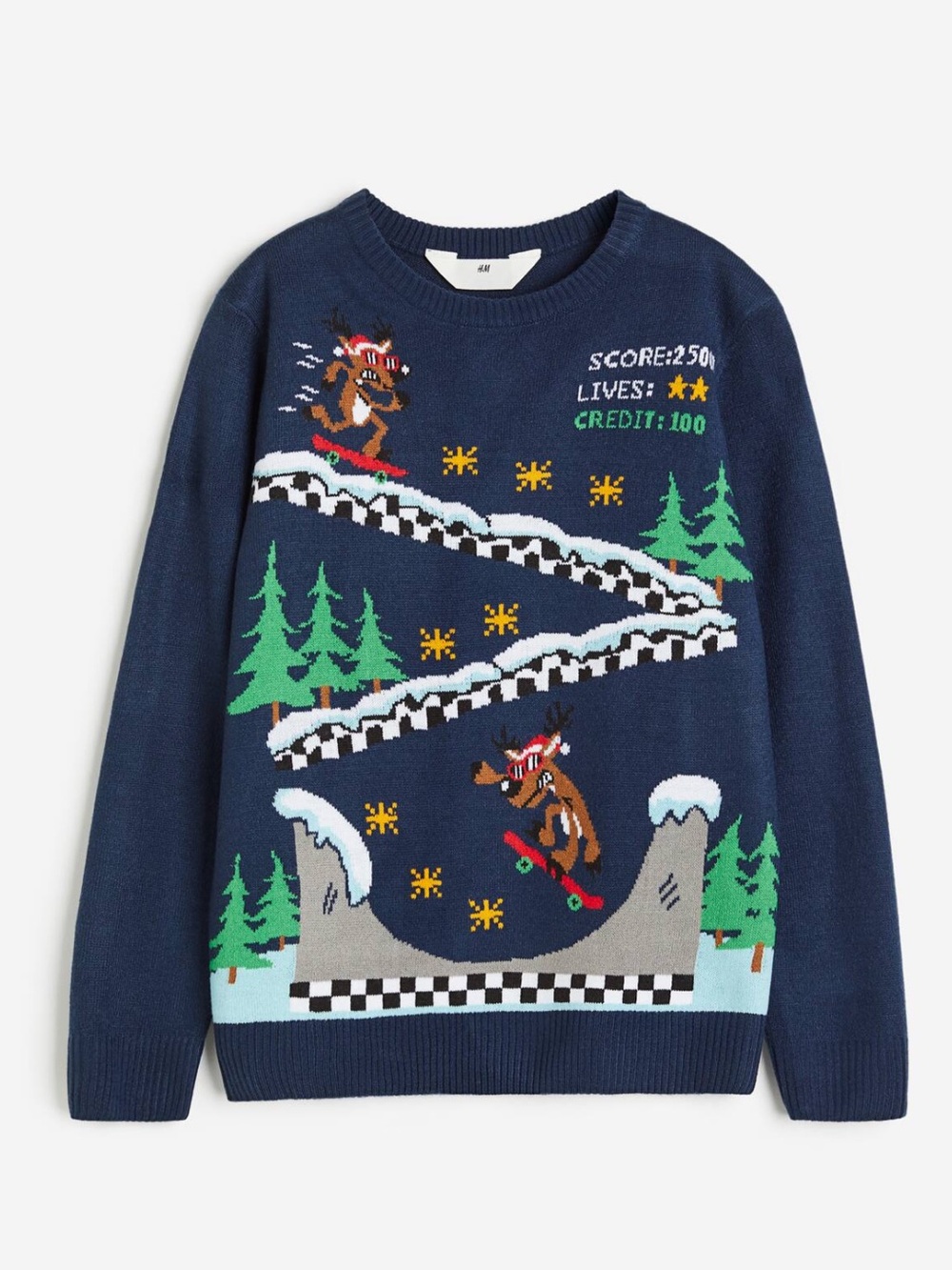 H&M Reindeer Deer Game Sweater